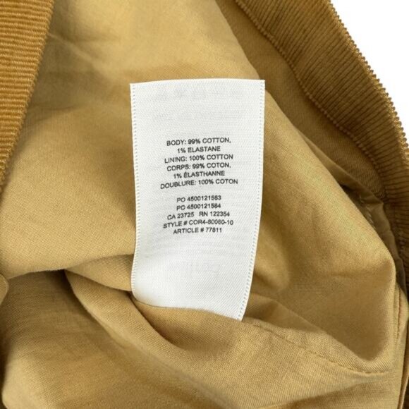 Aritzia Wilfred Isabelle Corduroy Mini Dress In Golden Amber Size 4 - Picture 6 of 7